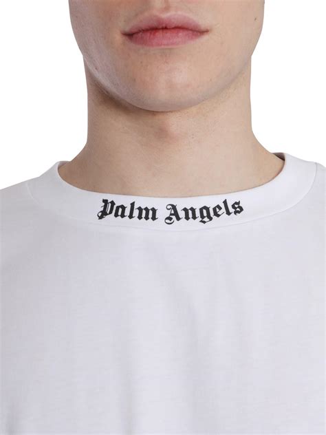 Palm Angels T Shirt Oversize Fit In Cotone Con Stampa Logo In White For