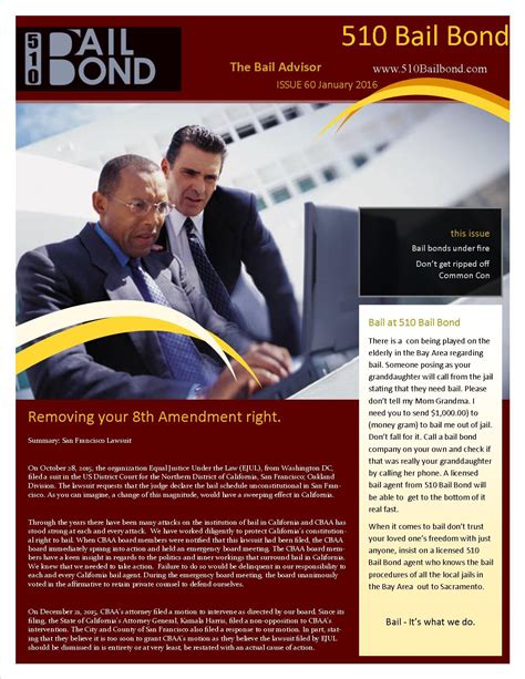 Bail Bond information | Newsletter templates, Business newsletter templates, Business newsletter
