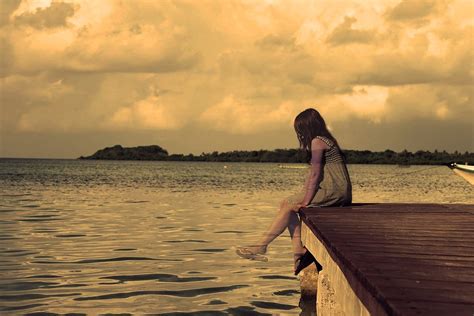Lonely Girl Lake Free Photo On Pixabay Pixabay