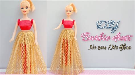 Diy Barbie Dress Making Idea Handmade Barbie Doll Dress No Sew And