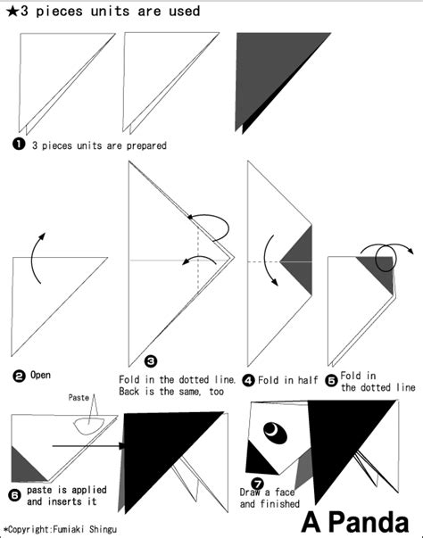 Origami A Panda Instructions Easy Origami Instructions For Kids