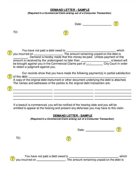 Free Demand Letter For Payment Template Sample Word Pdf Eforms Images