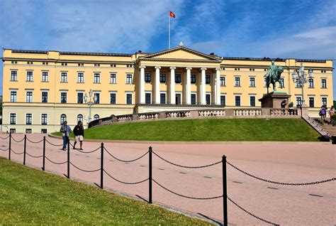 Norwegian Royal Palace Full View In Oslo Norway Encircle Photos