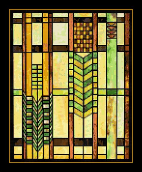 Spring Prairie Stained Glass Cross Stitch Pattern Pdf Download Etsy