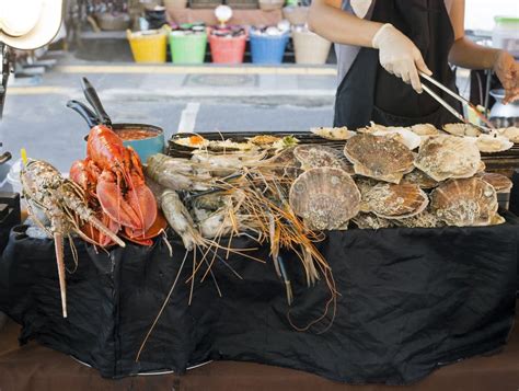 Seafood Selling On Street Market In Phuket Thailand Stock Photo