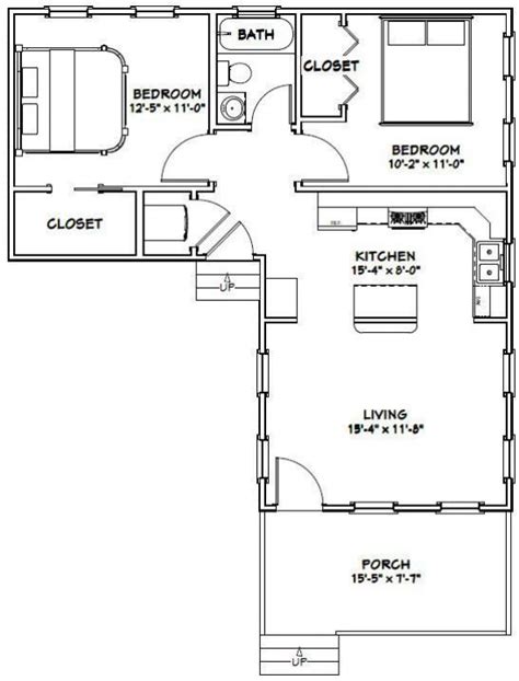 16x32 Tiny House 16x32h2l 767 Sq Ft Excellent Floor Plans