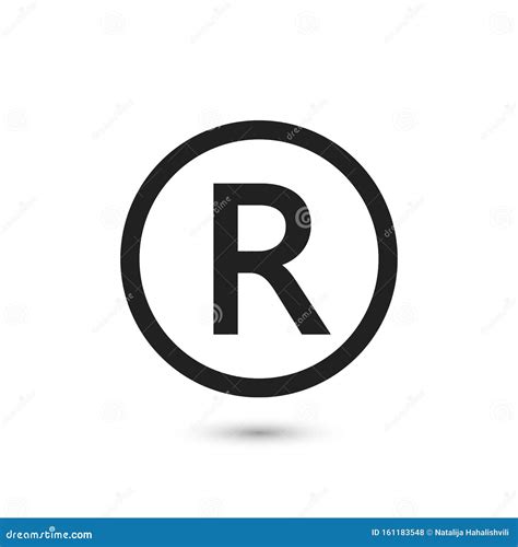 R Symbol Copyright Vector Image Vector Illustration Flat Style Stock