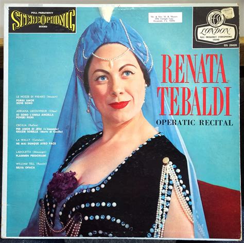 Renata Tebaldi Renata Tebaldi Operatic Recital Vinyl Record Amazon