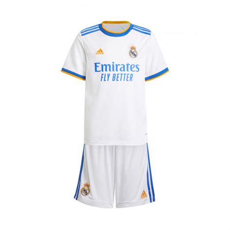 Conjunto Adidas Real Madrid Cf Primera Equipación 2021 2022 Niño White