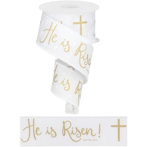 Easter christian motive, vector invitation to an easter sunday service with text stone of calvary. 2.5" He Is Risen Ribbon: White (10 Yards) | He is risen ...
