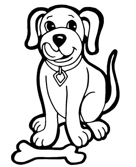 Two dogs cute free dog coloring page to download: Free coloring page dog with a bone