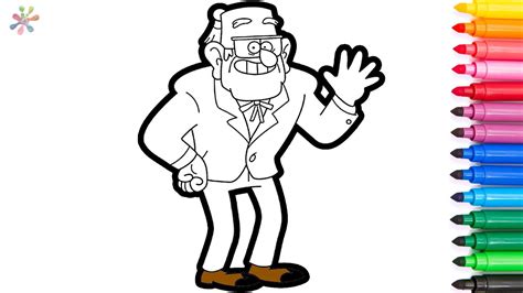 Gravity falls Stan Pines.Coloring for kids.Гравити Фолз. - YouTube