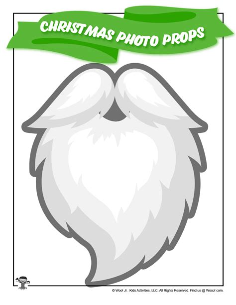 Printable Santa Beard Photo Prop Woo Jr Kids Activities Children