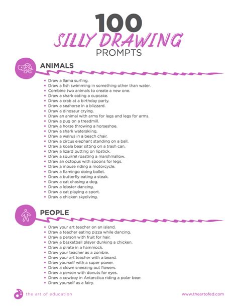 100 Silly Drawing Prompts To Engage Your Students Creative Drawing