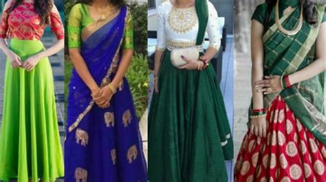 Whether it's a dress that perfectly combines this more brilliant colour combination or other individual items. Latest Green Color Combination Dresses || Half Sarees ...