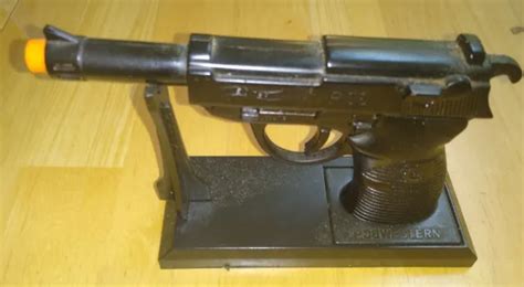 Life Size Carl Walther P38 Handgun Pistol Table Lighter With Stand 15