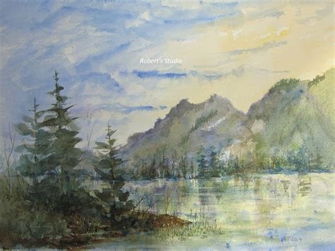 Landscape Painting Watercolor Landscape Archival Print Scenic