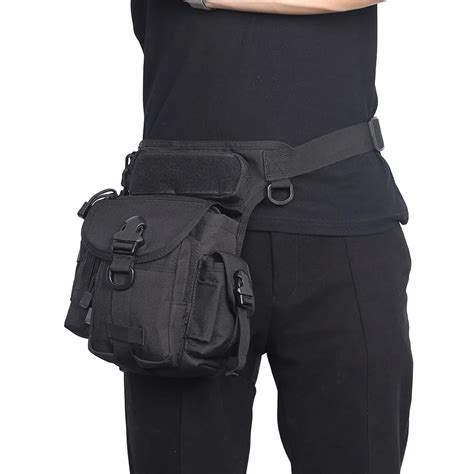 Nylon Tactical Leg Bag With Water Bottle Pouch Waist Pack Outdoor