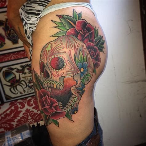 As a name suggests, this image depicts a skull with a small drop of blood oozing from it. 100+ Sugar Skull Tattoo Designs Gallery For Men and Women ...