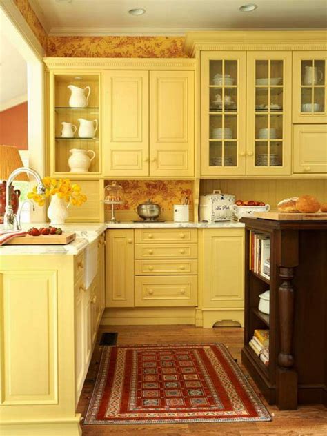Lower cabinets painted a shade called bright yellow by benjamin moore light up this charming kitchen by the duo behind alys design located in pittsboro striking strokes of room uplifting colors add zip to this retro kitchen by alison kandler, an interior designer based in santa monica, california. 80+ Cool Kitchen Cabinet Paint Color Ideas