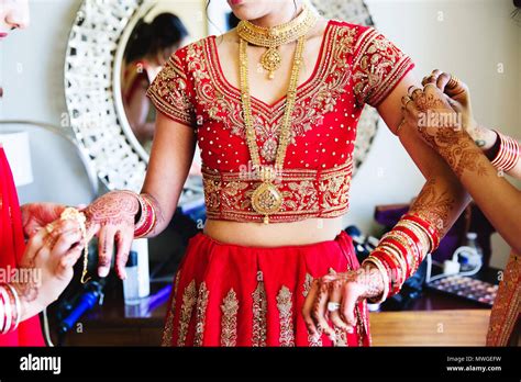 Pakistani And Indian Bridal Getting Ready Wedding Stock Photo Alamy