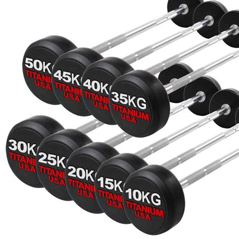 Titanium Usa Fixed Straight Barbell Package 10kg 50kg Commercial