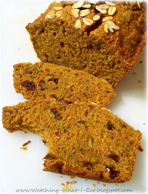 Check spelling or type a new query. Watching What I Eat: Zucchini Spiced Pumpkin Oat Bread