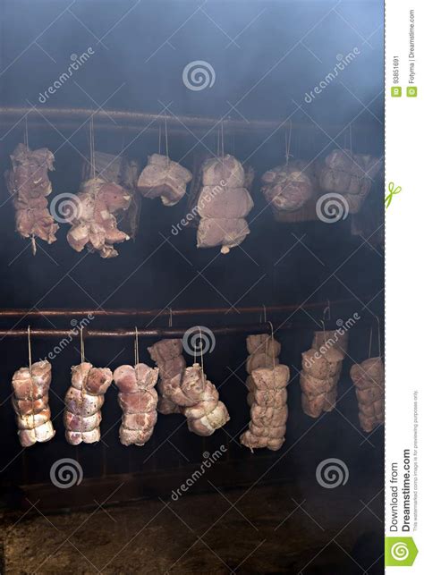 Smoking Meat In The Smokehouse Stock Image Image Of Meal Smokehouse