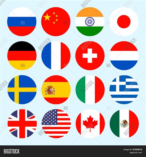 Circle Flags Vector Of The World Flags Icons In Flat Style Stock