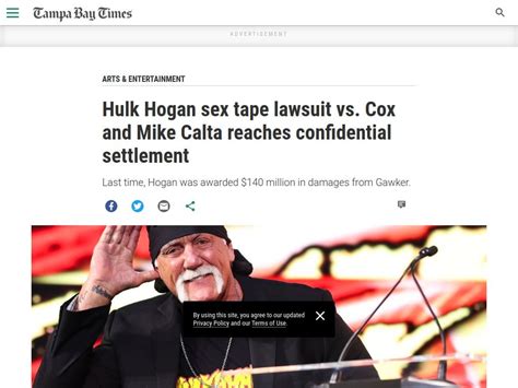 Hulk Hogan Sex Tape Lawsuit Vs Cox And Mike Calta Reaches Confidential Settlement R