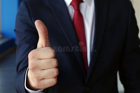 Businessman Showing Thumbs Up Closeup Shot Stock Image Image Of