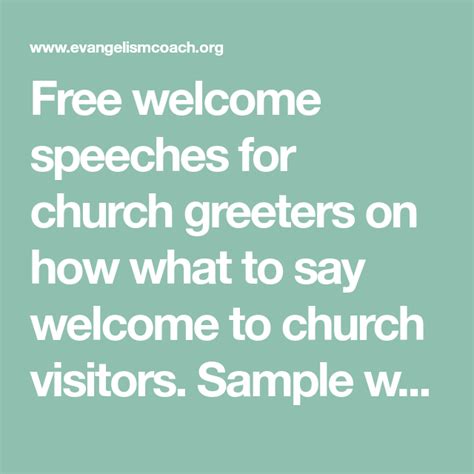 What To Say To Greet Church Visitors Sayings Say What Greetings