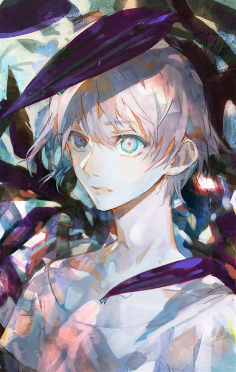 The Big Imageboard Tbib 1boy Abstract Aqua Eyes Blue Eyes Collarbone Eyelashes Heterochromia