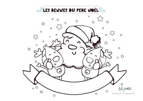 Renne du pere noel dessin. Inspiration Dessin A Imprimer Pere Noel Et Rennes ...