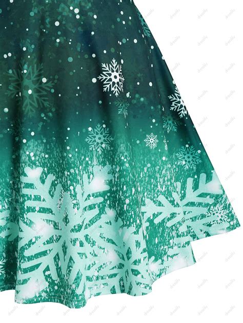 42 Off 2021 Snowflake Print Ombre Color Christmas Dress In Deep