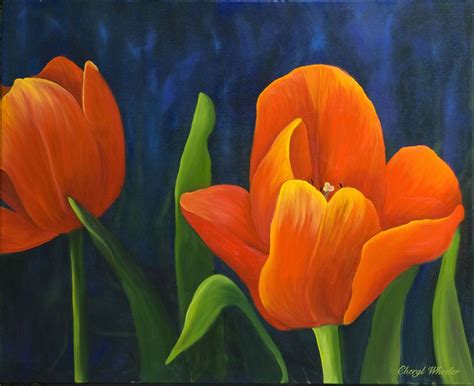 Pin By Debbie Miltos On Arte Flores Flower Painting Tulip Painting Art