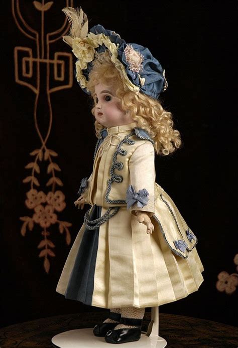 Porcelain Dolls Costuming Detail Antique Costuming Study Blue And