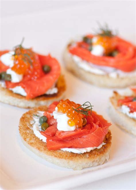 Caviar And Smoked Salmon Canapes Recipe Tatyanas Everyday Food