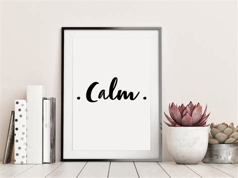 Calm Word Art Print Black Customisable Colour Options Etsy Uk