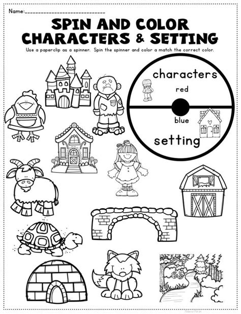 Main Character Worksheet Kindergarten
