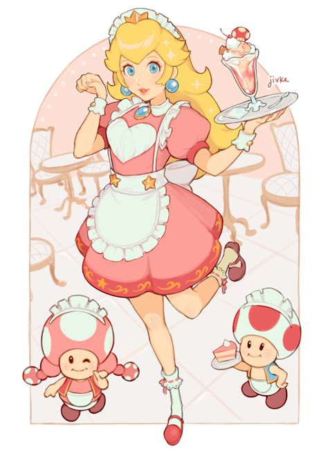 Princess Peach Toad Red Toad And Toadette Mario Drawn By Jivke