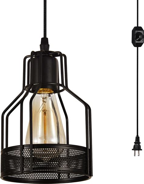 Hmvpl Industrial Pendant Light With 164 Ft Plug In Cord And Onoff