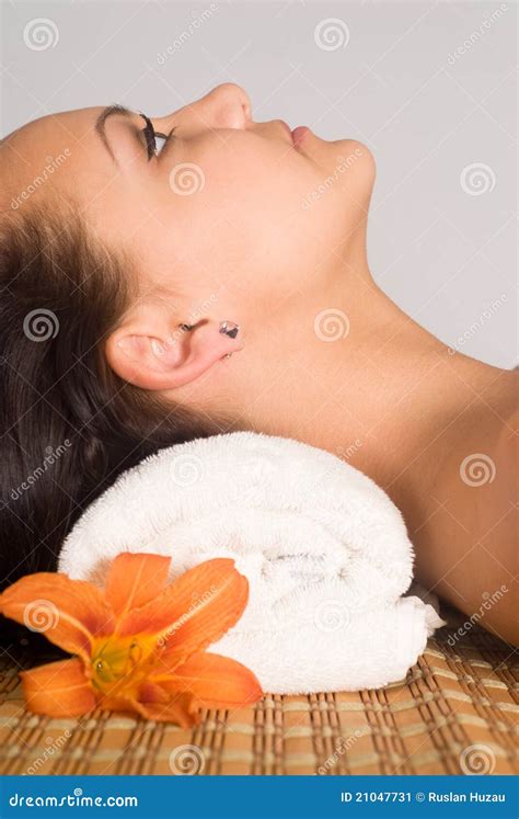 cute girl at massage stock image image of health teenage 21047731