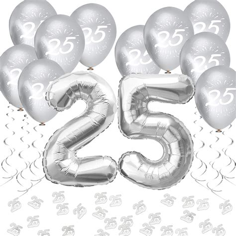 25 jahre ehe sollten mit freunden und verwandten in einem festlichen rahmen begangen werden. 25. Geburtstag Silberhochzeit Deko Set - Ballons ...