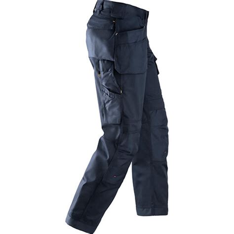 Snickers Craftsmen Cooltwill Work Trousers With Holster Pockets Navy Waist Inside Leg