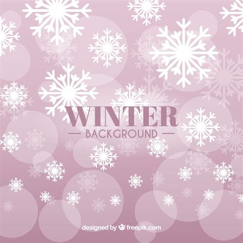Free Vector Pink Winter Background With Snowflakes