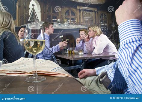Cafe Crowd Stock Photo Image Of Candles Discussing 13123714