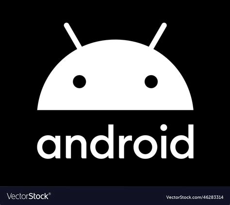 Android Logo Icon Symbol With Name White Design Vector Image