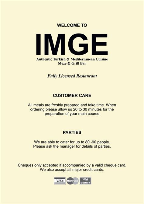 Thank you for sharing this delicious recipe. Dinner Menu - Imge Turkish Restaurant, Coalville