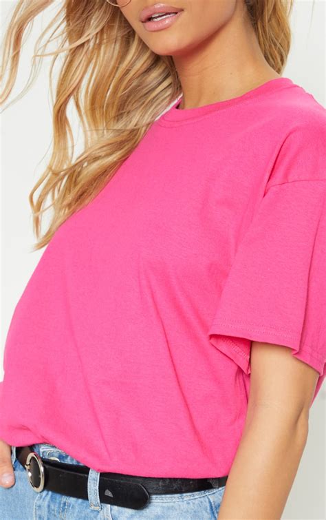 Hot Pink Ultimate T Shirt Tops Prettylittlething Ie